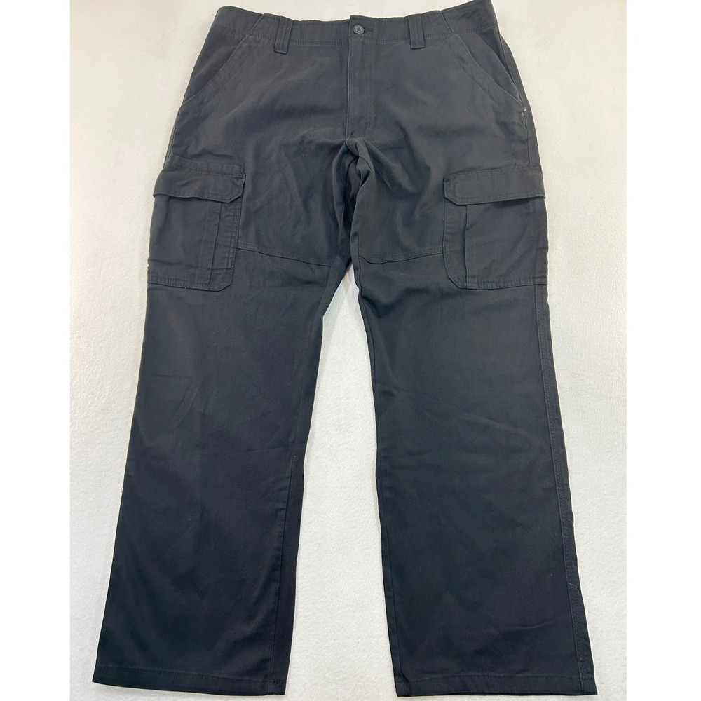Wrangler Relaxed Fit Cargo Pants Mens 34x30 Black Stretch Tactical